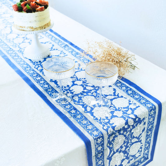 Floral Hand Block Printed Table Runner