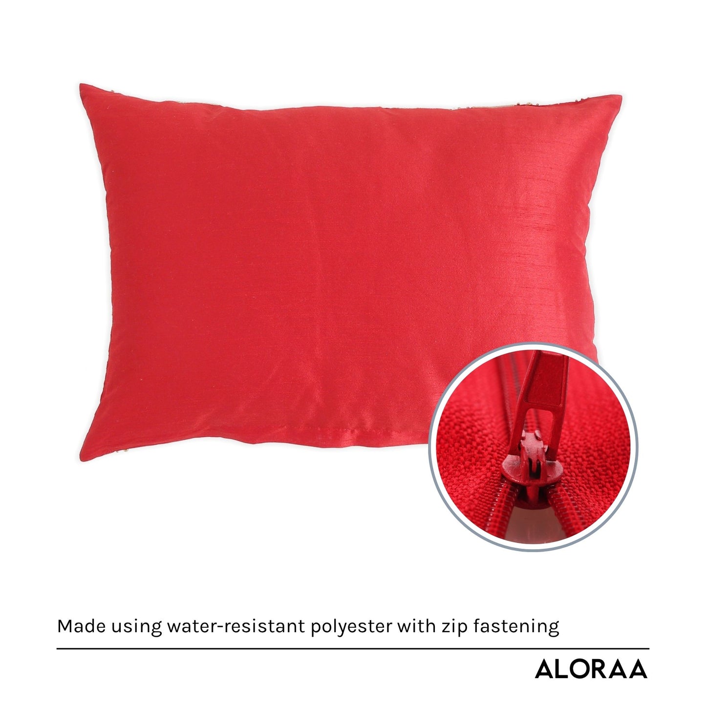 Red Embroidered Cushion Cover