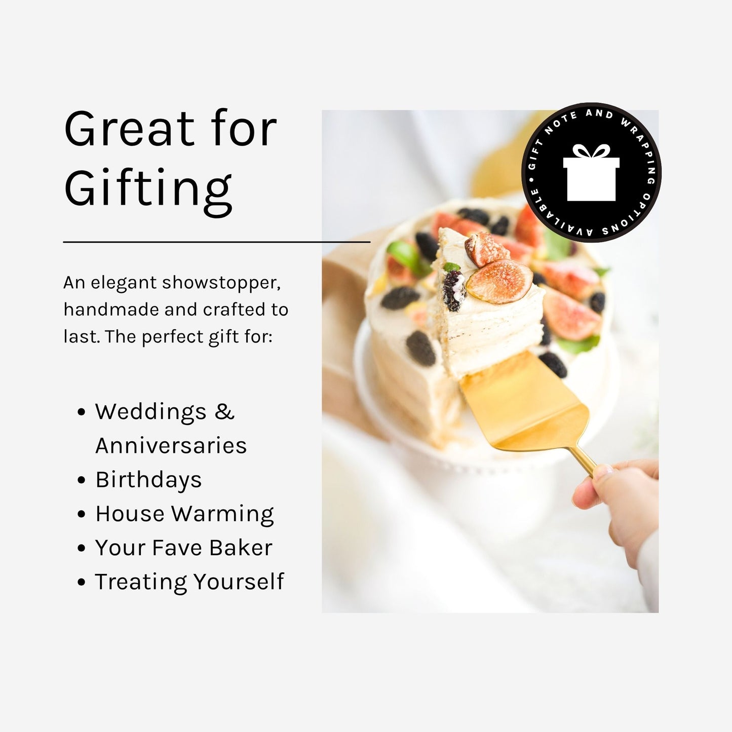 Handmade Gold Finished Cake Servers (Set of 2)