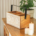 Hand Carved Decorative Stand with Handle — handcrafted by skilled Indian artisans | ALORAA