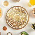 Hand Carved Mandala Lazy Susan — handcrafted by skilled Indian artisans | ALORAA