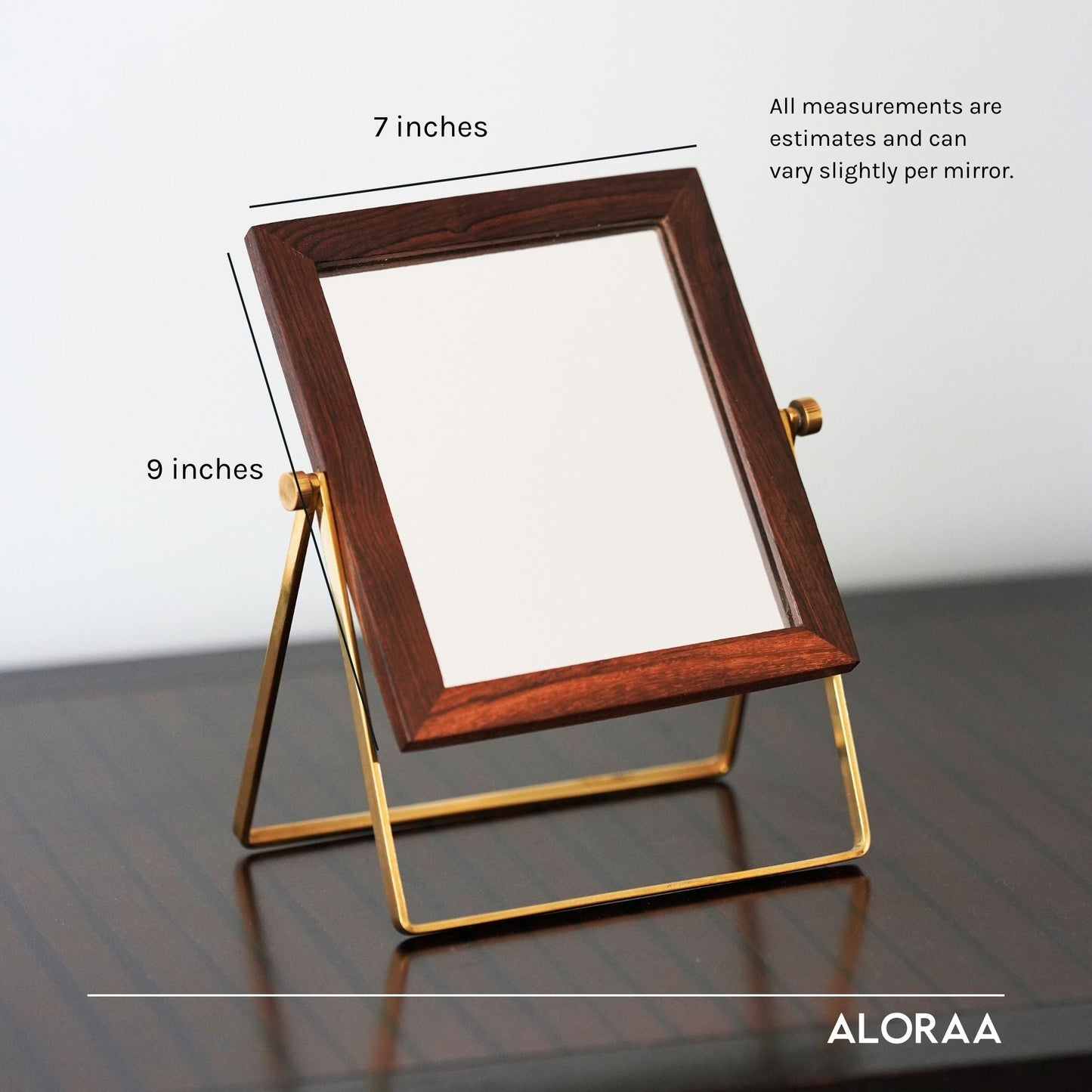 Handmade Foldable Countertop Mirror — dimensions and size guide | ALORAA