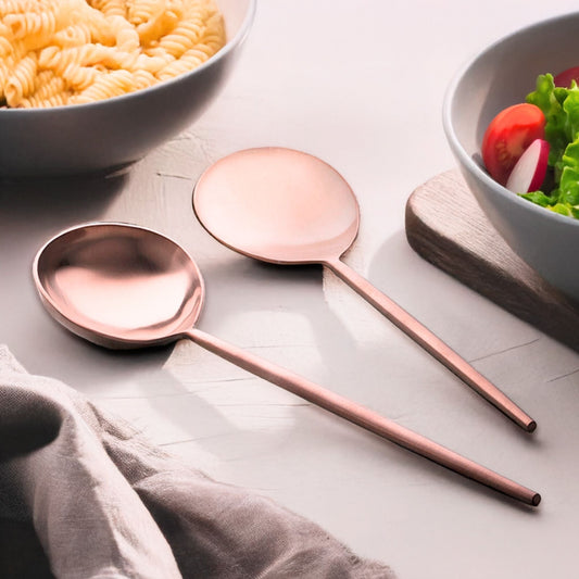 Handmade Stainless Steel Servers Set of 2 — handcrafted by skilled Indian artisans | ALORAA