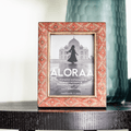 Red Handcrafted Geometric Persian-inspired Photo Frame in red | ALORAA handcrafted Indian gift
