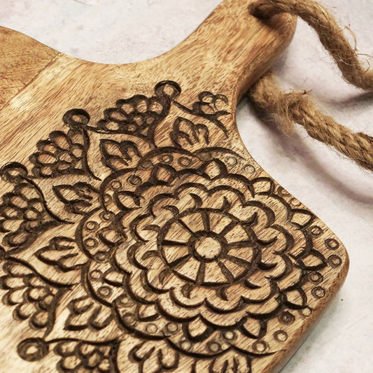 Hand Carved Mandala Chopping Board