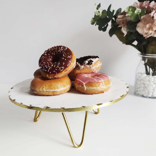 Handmade Marble Cake Stand — styled and in use | ALORAA