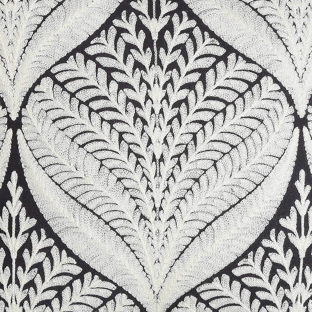 Artisanal Embroidered Cushion Cover with Tassels — close-up of handcrafted embroidery detail | ALORAA