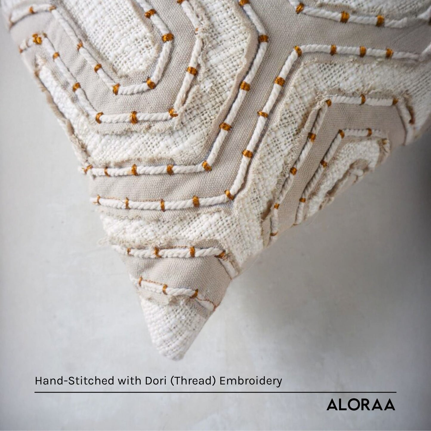 Dori Embroidered Cushion Cover — second lifestyle shot | ALORAA