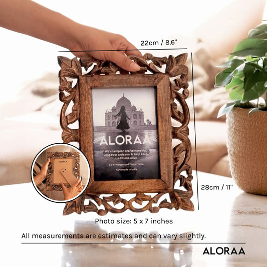 Hand Carved Kashmiri Photo Frame — dimensions and size guide | ALORAA