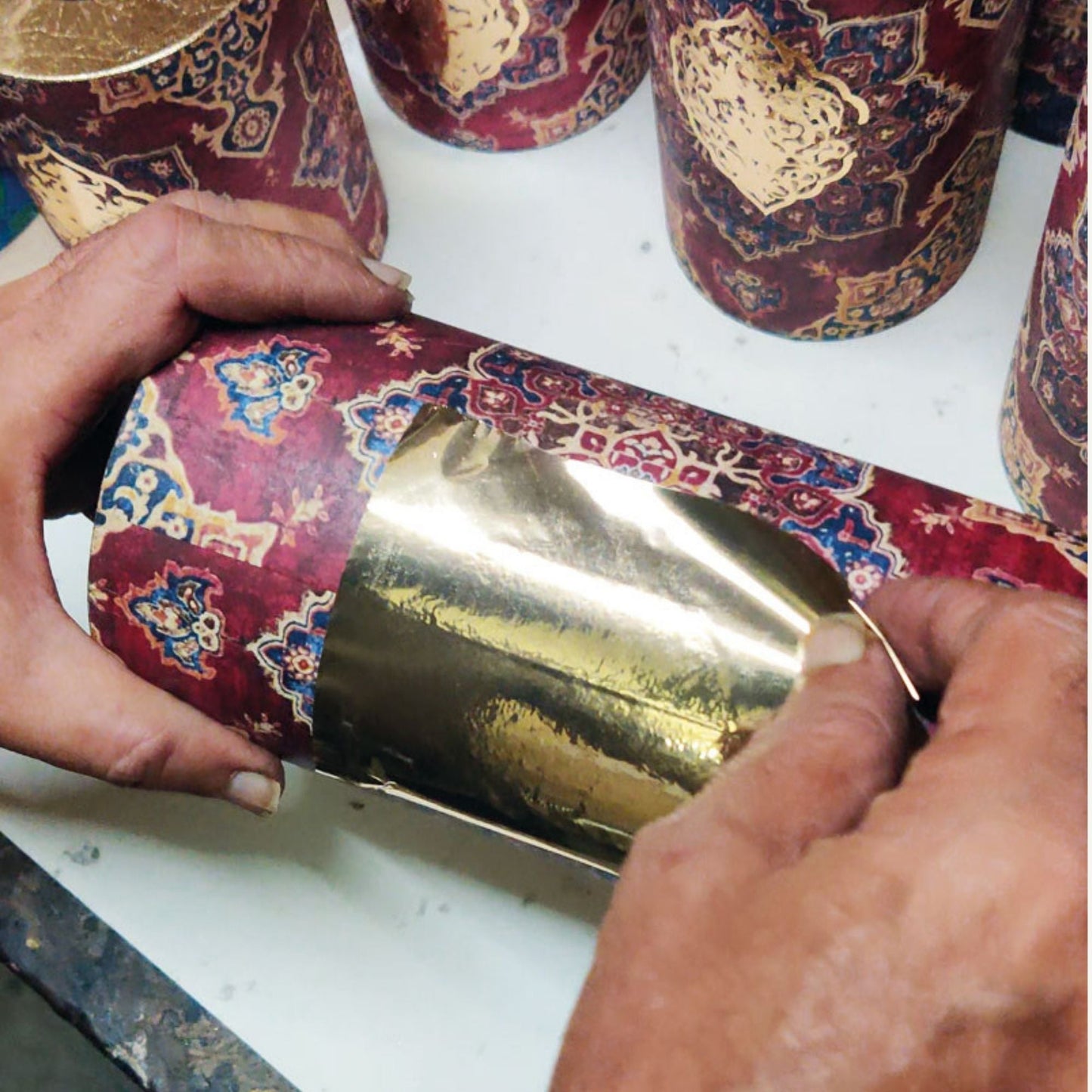 Handcrafted Persian-inspired Tealight Candle Holders with Rustic Gold Finish (Set of 2)