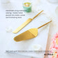 Handmade Gold Finished Cake Servers Set of 2 — close-up of handcrafted detail | ALORAA