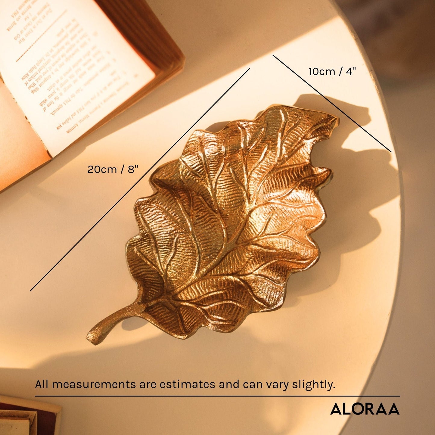 Handmade Gold Leaf Jewellery Trinket Dish — dimensions and size guide | ALORAA