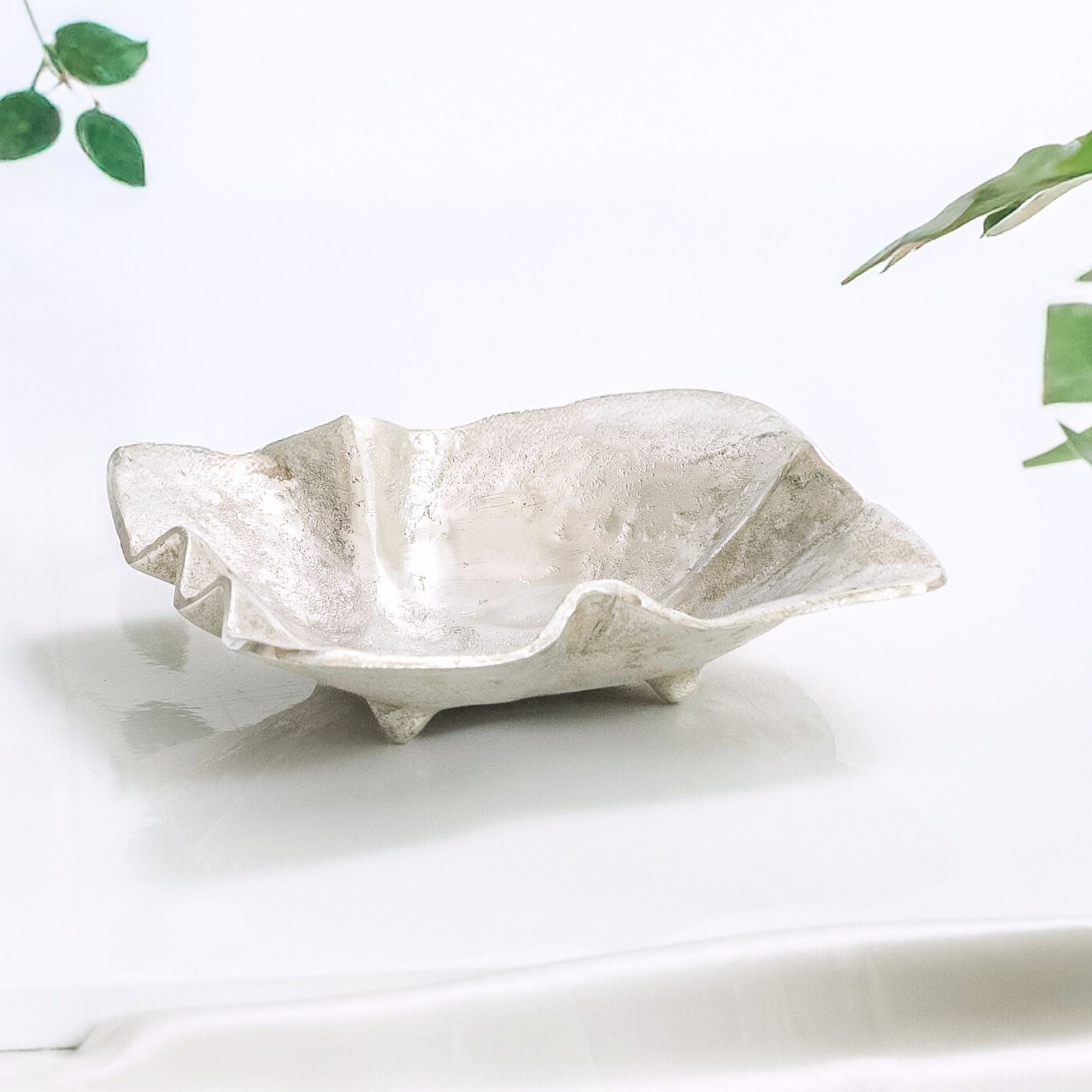 Handmade Matte Silver Jewellery Bowl — handcrafted by skilled Indian artisans | ALORAA