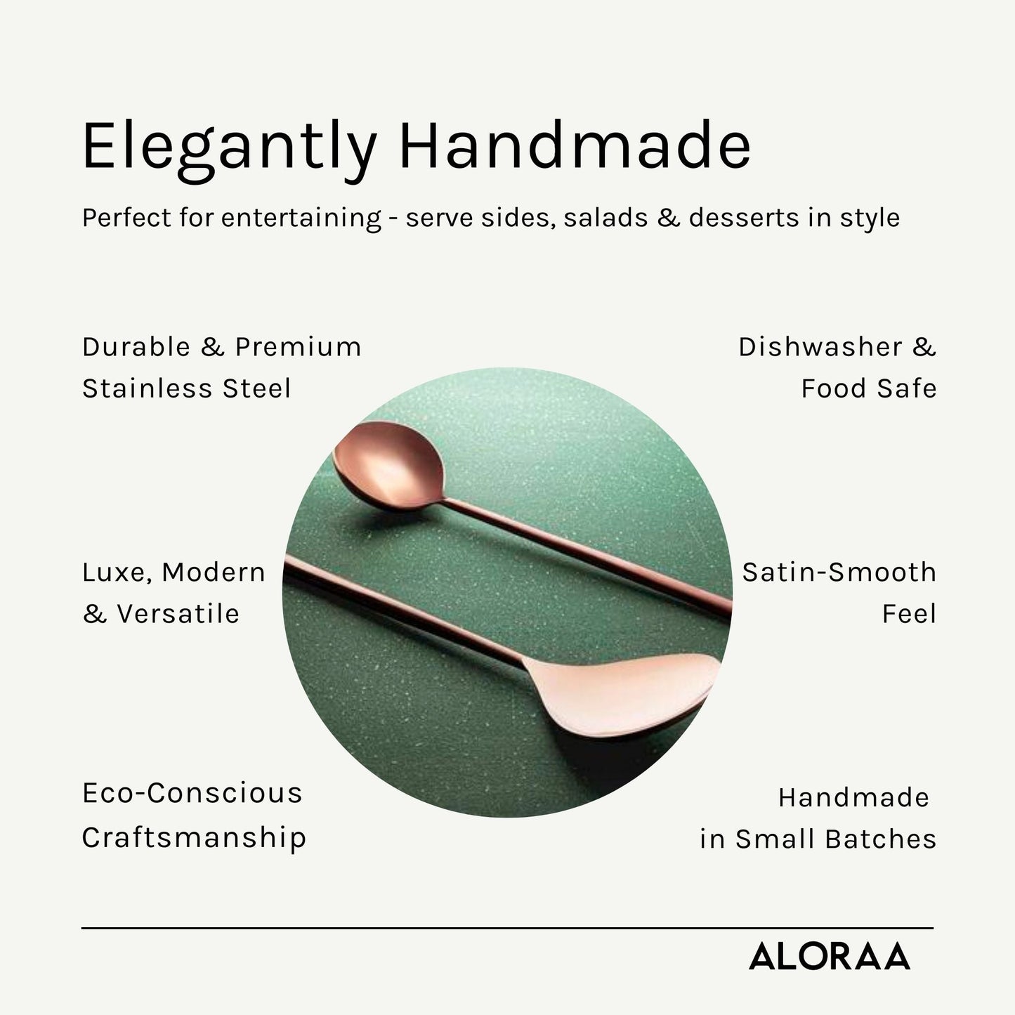 Handmade Stainless Steel Servers Set of 2 — handcrafted details and features | ALORAA