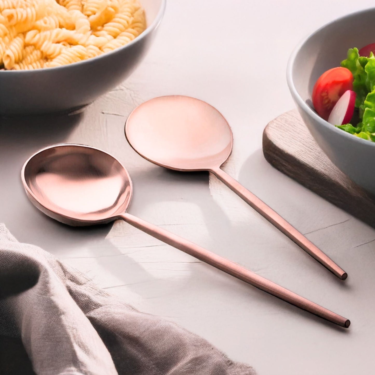 Handmade Stainless Steel Servers Set of 2 — handcrafted by skilled Indian artisans | ALORAA