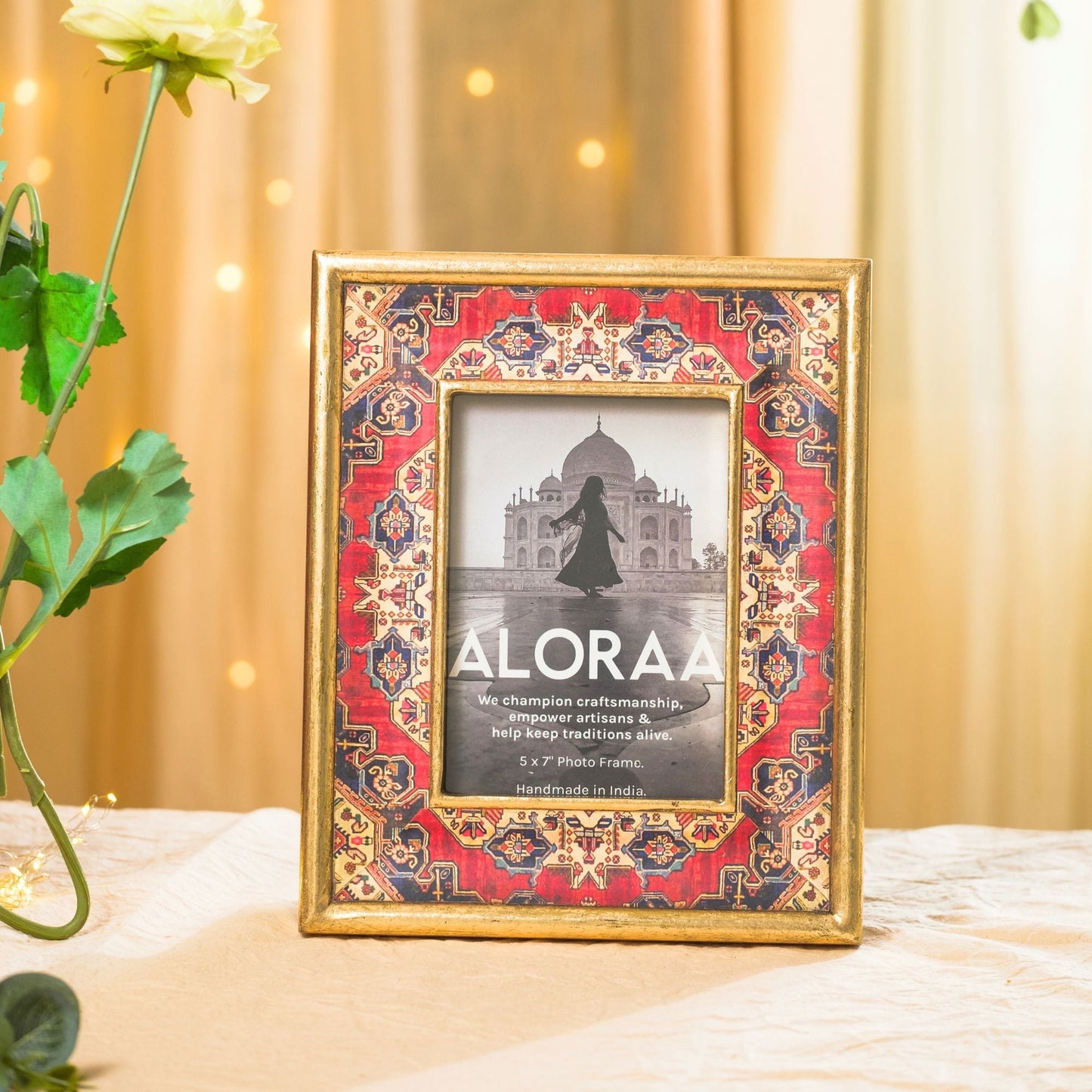 Multi-coloured Handcrafted Persian-inspired Photo Frame — handcrafted by skilled Indian artisans | ALORAA