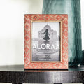 Red Handcrafted Geometric Persian-inspired Photo Frame in red | ALORAA handcrafted Indian gift