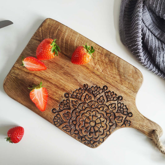 Hand Carved Mandala Chopping Board
