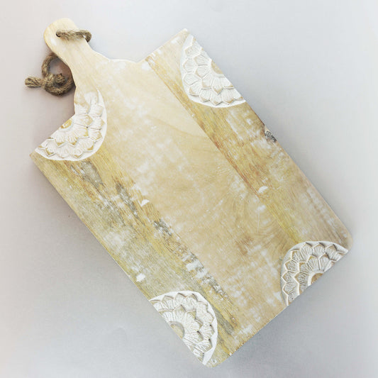 Floral Rustic Hand Carved Chopping Board
