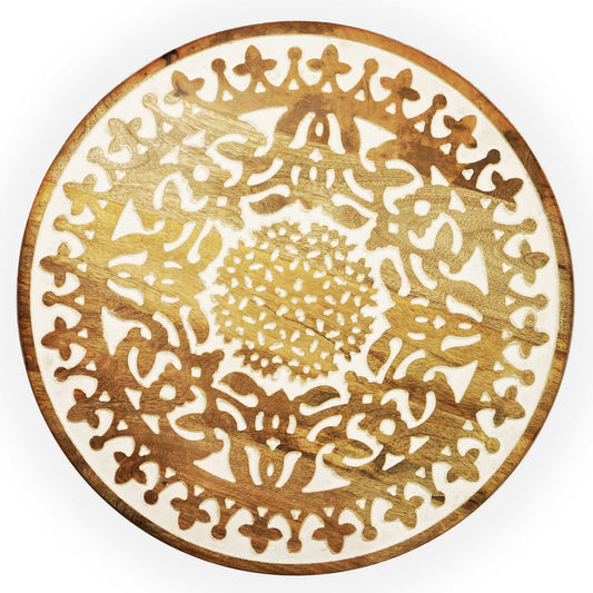 Hand Carved Mandala Lazy Susan