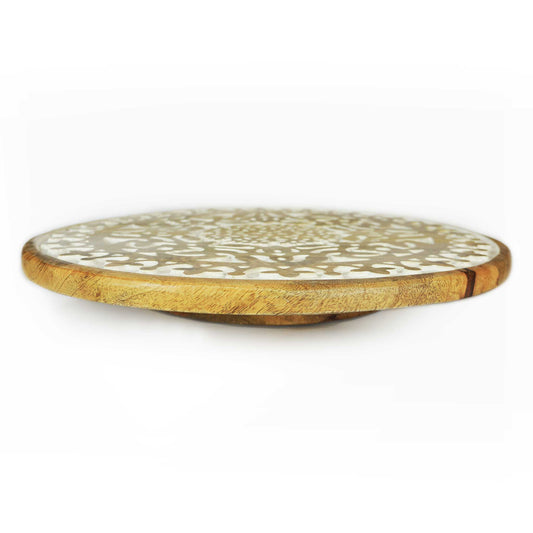 Hand Carved Mandala Lazy Susan