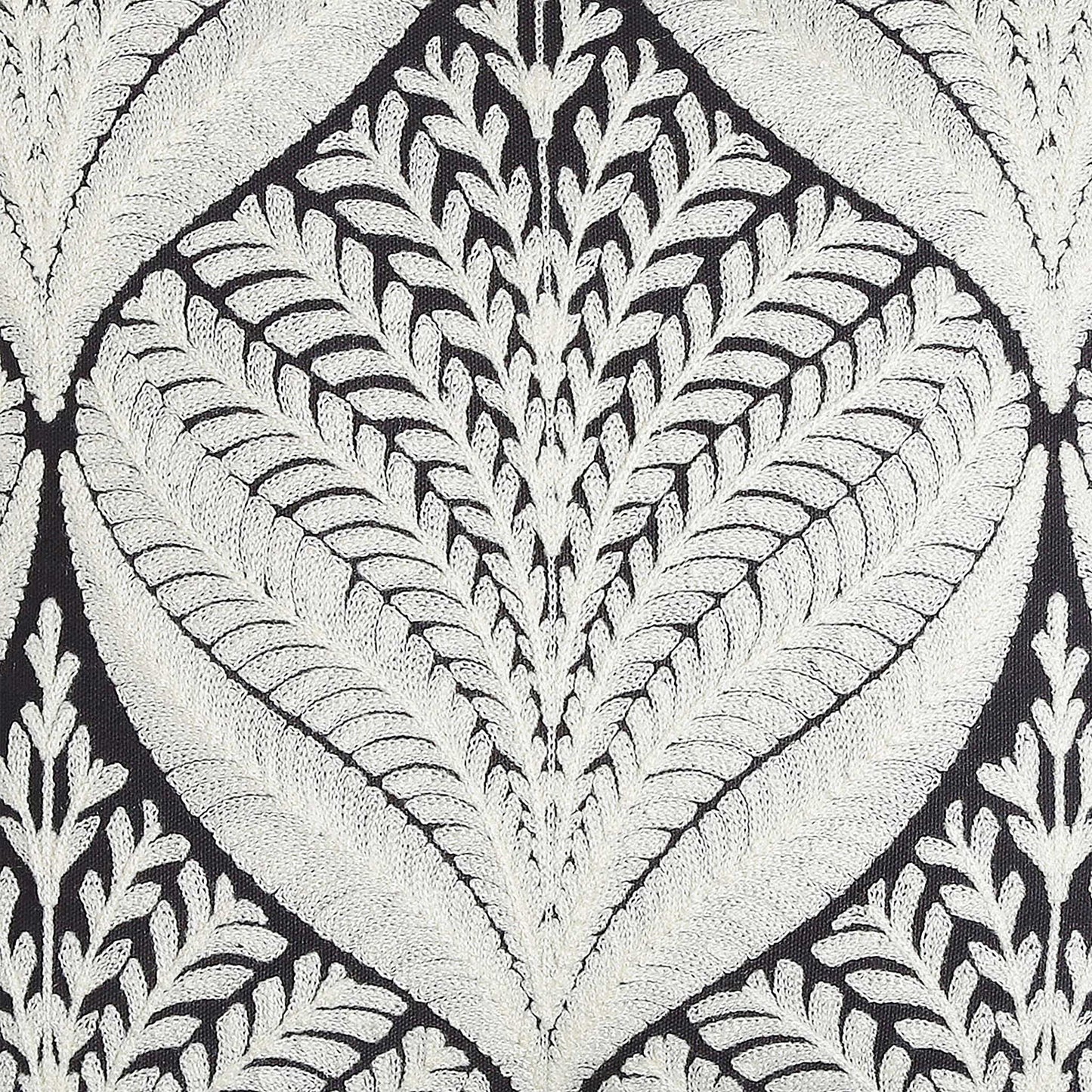 Artisanal Embroidered Cushion Cover with Tassels — close-up of handcrafted embroidery detail | ALORAA