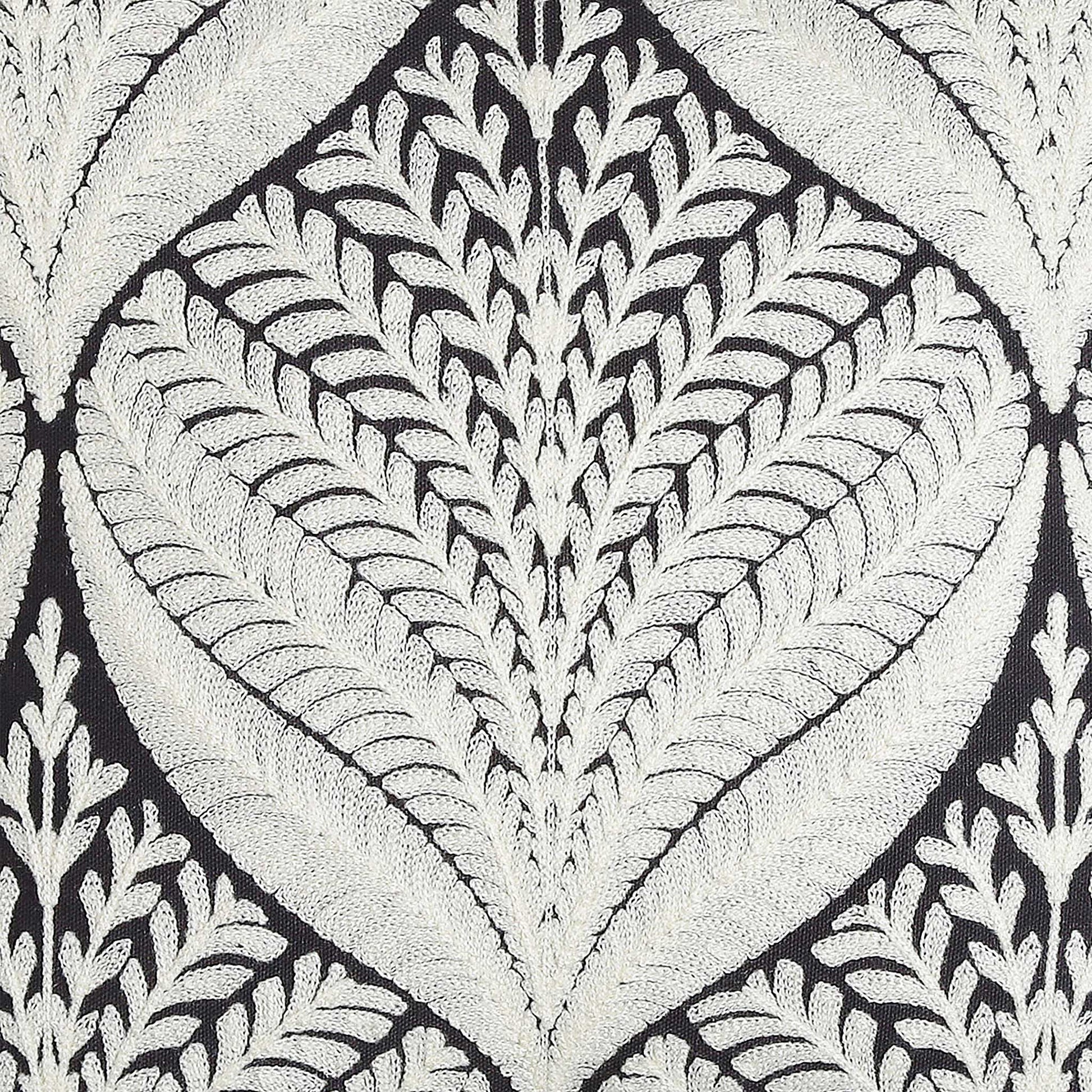 Artisanal Embroidered Cushion Cover with Tassels — close-up of handcrafted embroidery detail | ALORAA