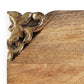 Golden Hand Carved Rustic Chopping Board — close-up of handcrafted detail | ALORAA