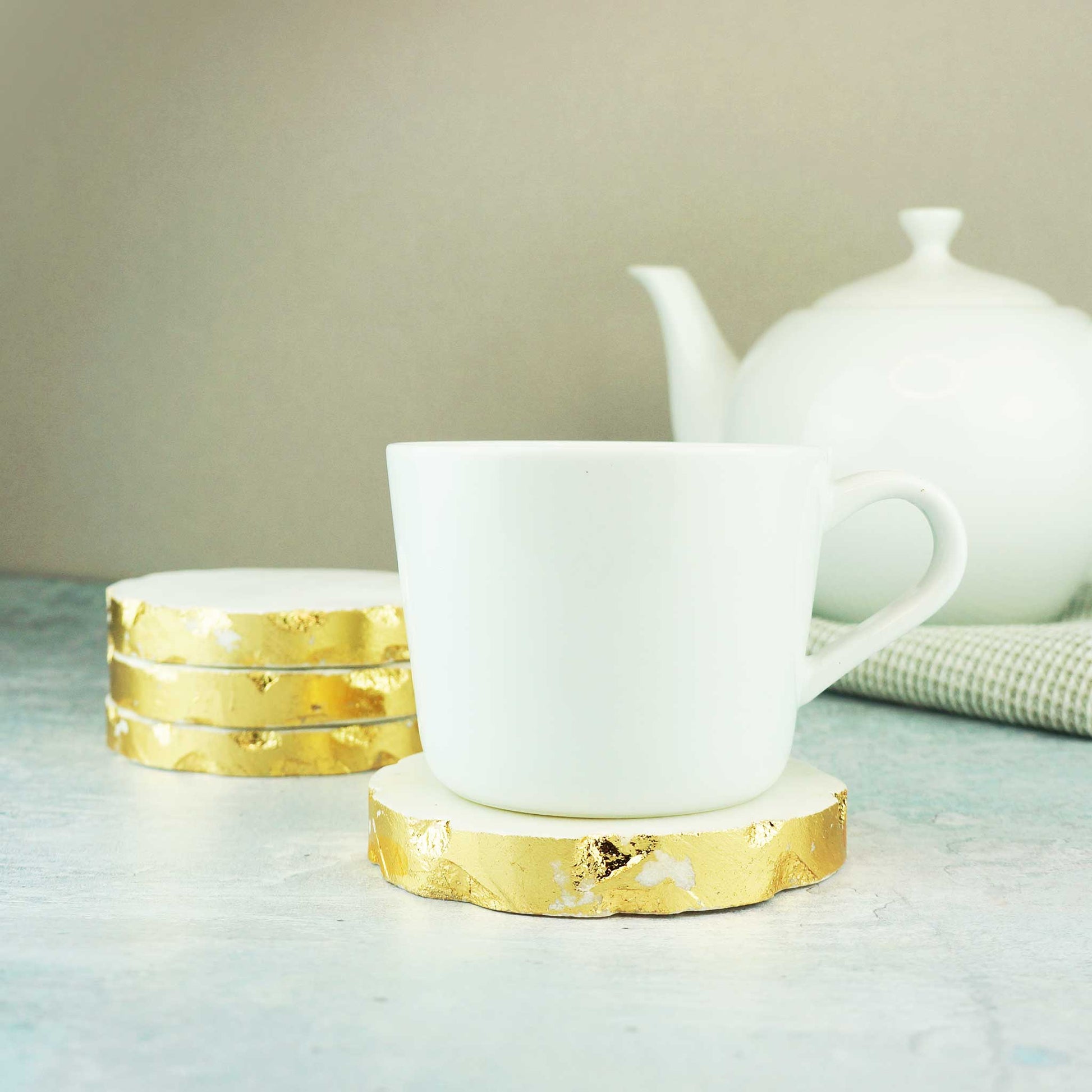 Handmade Marble Coasters Set of 4 — dimensions and size guide | ALORAA